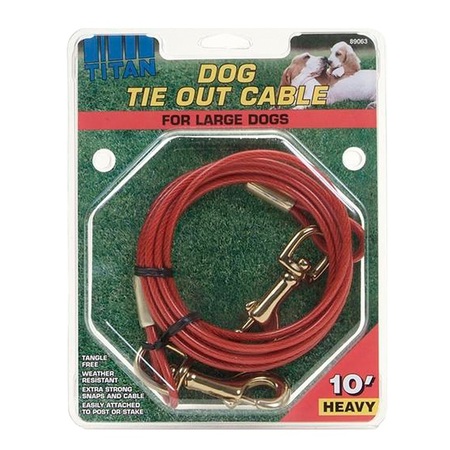 COASTAL PET Titan Tie Out Cable Red 10 FT 2459-10